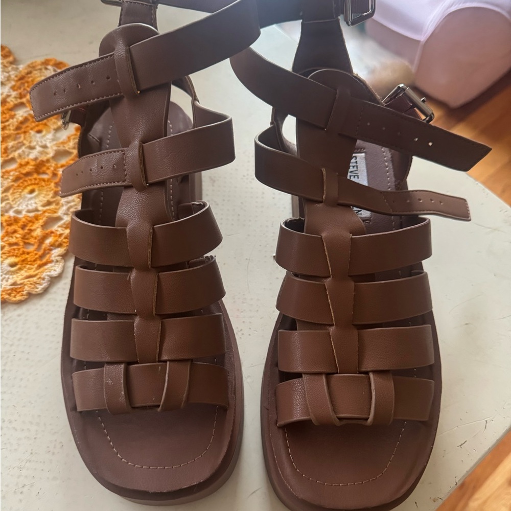 Steve Madden Sarai Leather Platform Sandals